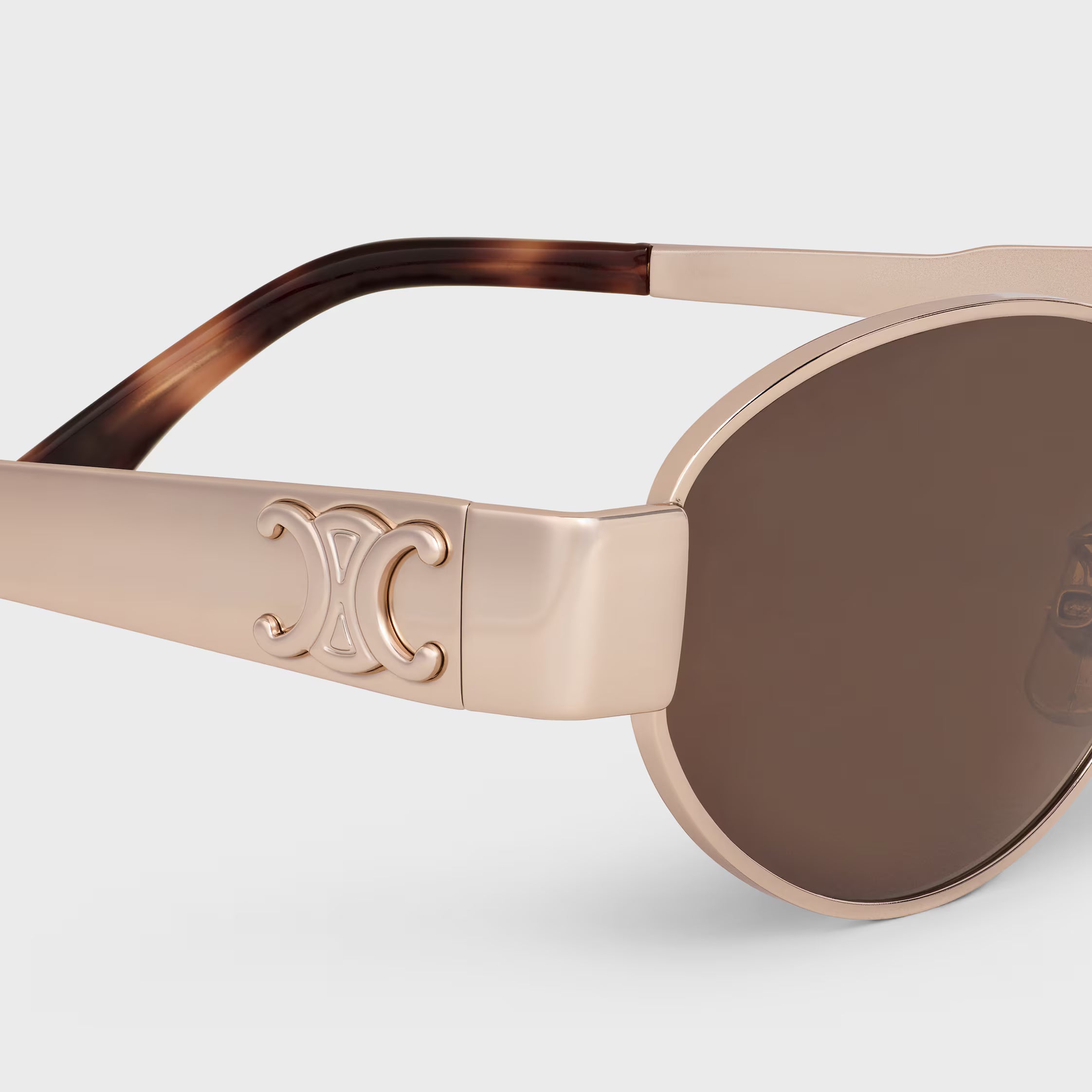 Celine Oval Shape Cafés con Oro Rosa