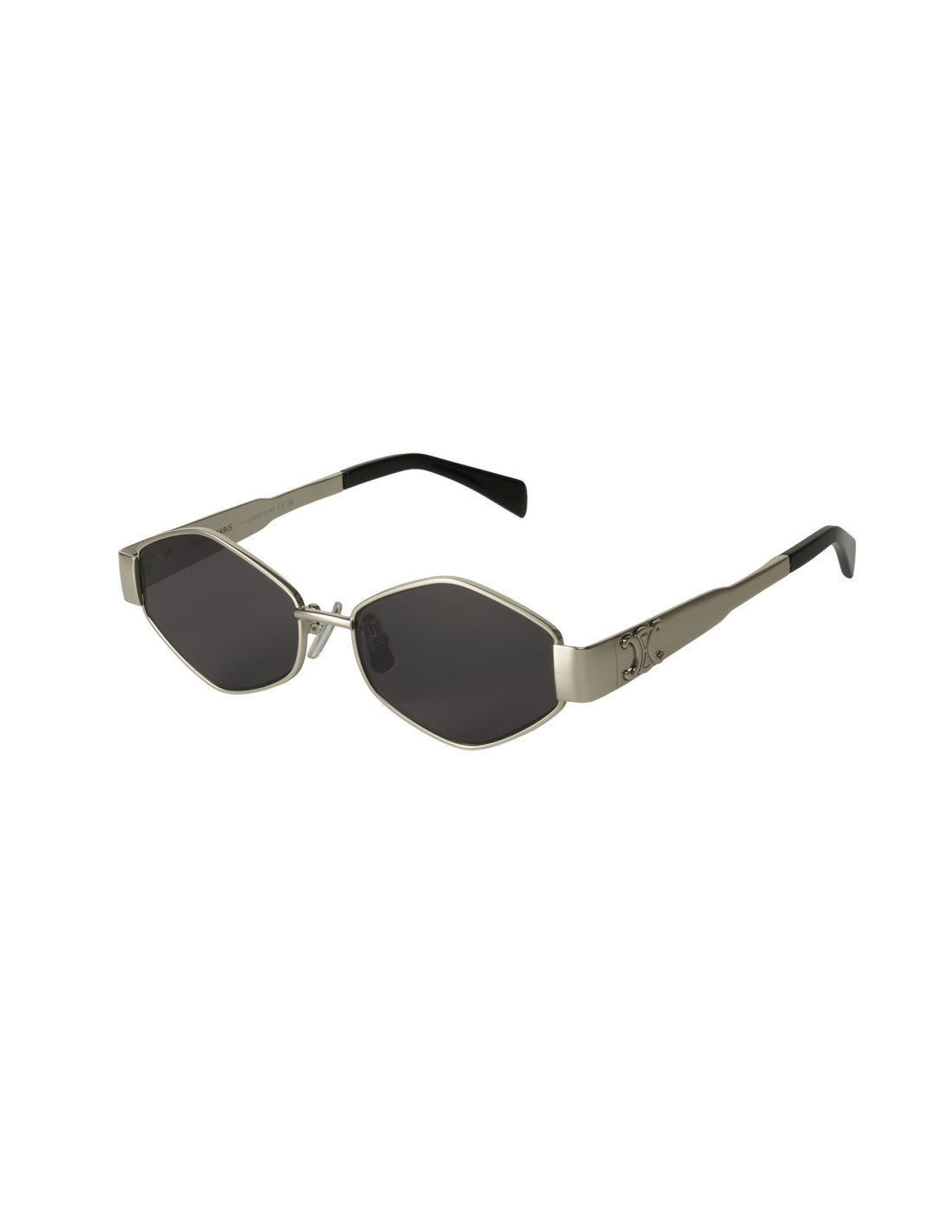 Celine Geometric Cristal Negro armazón plateado