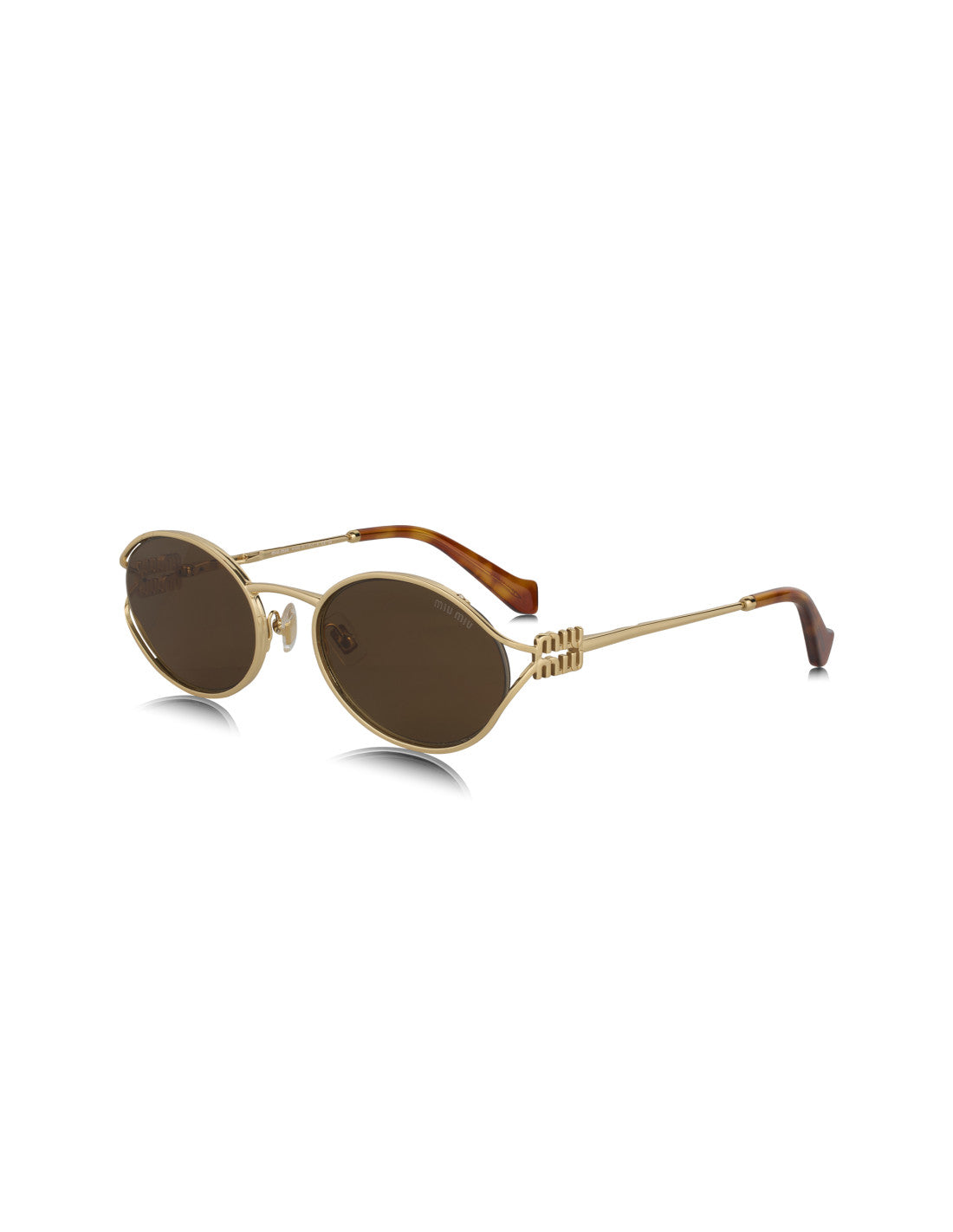 Miu Miu Oval Shape Negro Gold