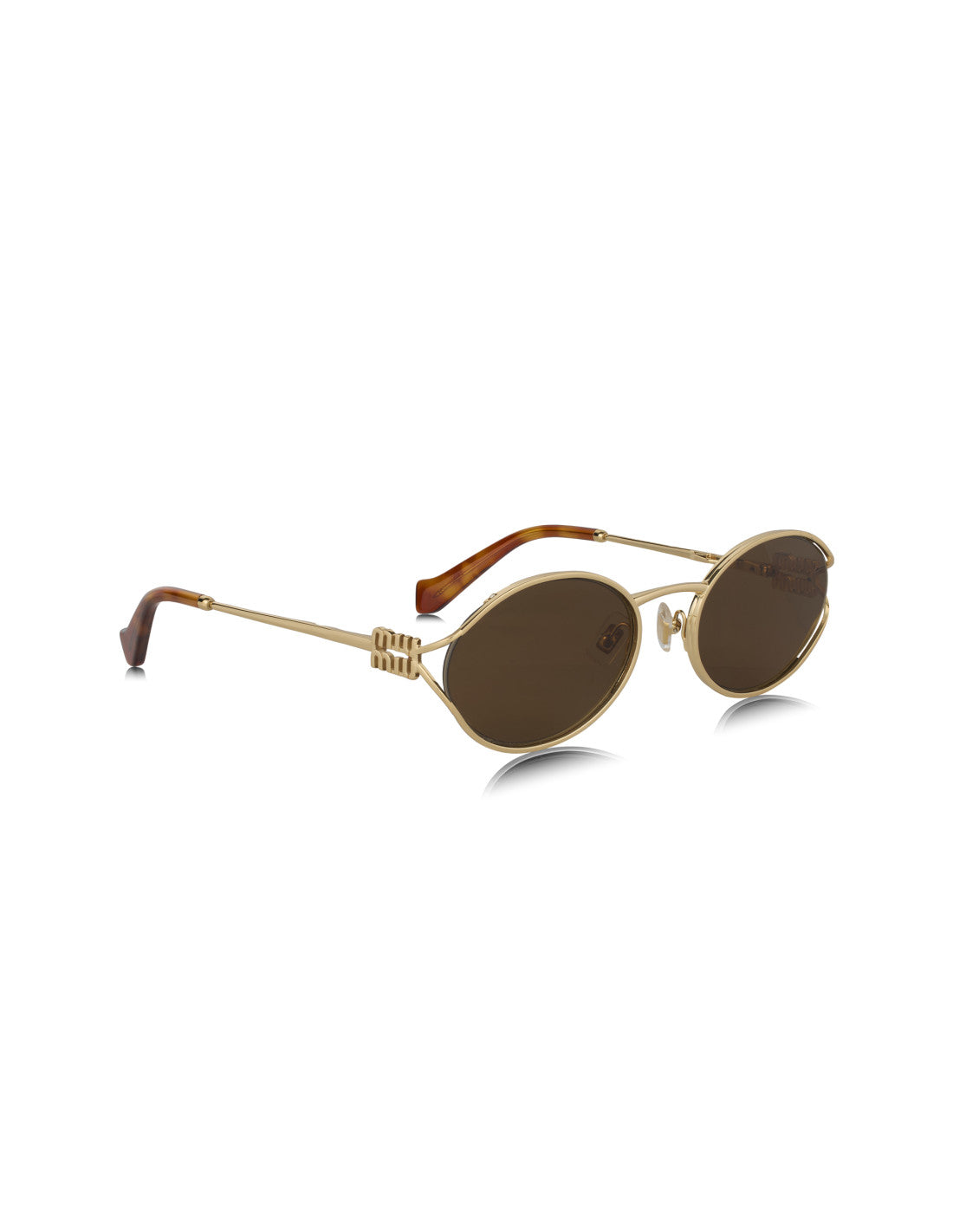 Miu Miu Oval Shape Negro Gold