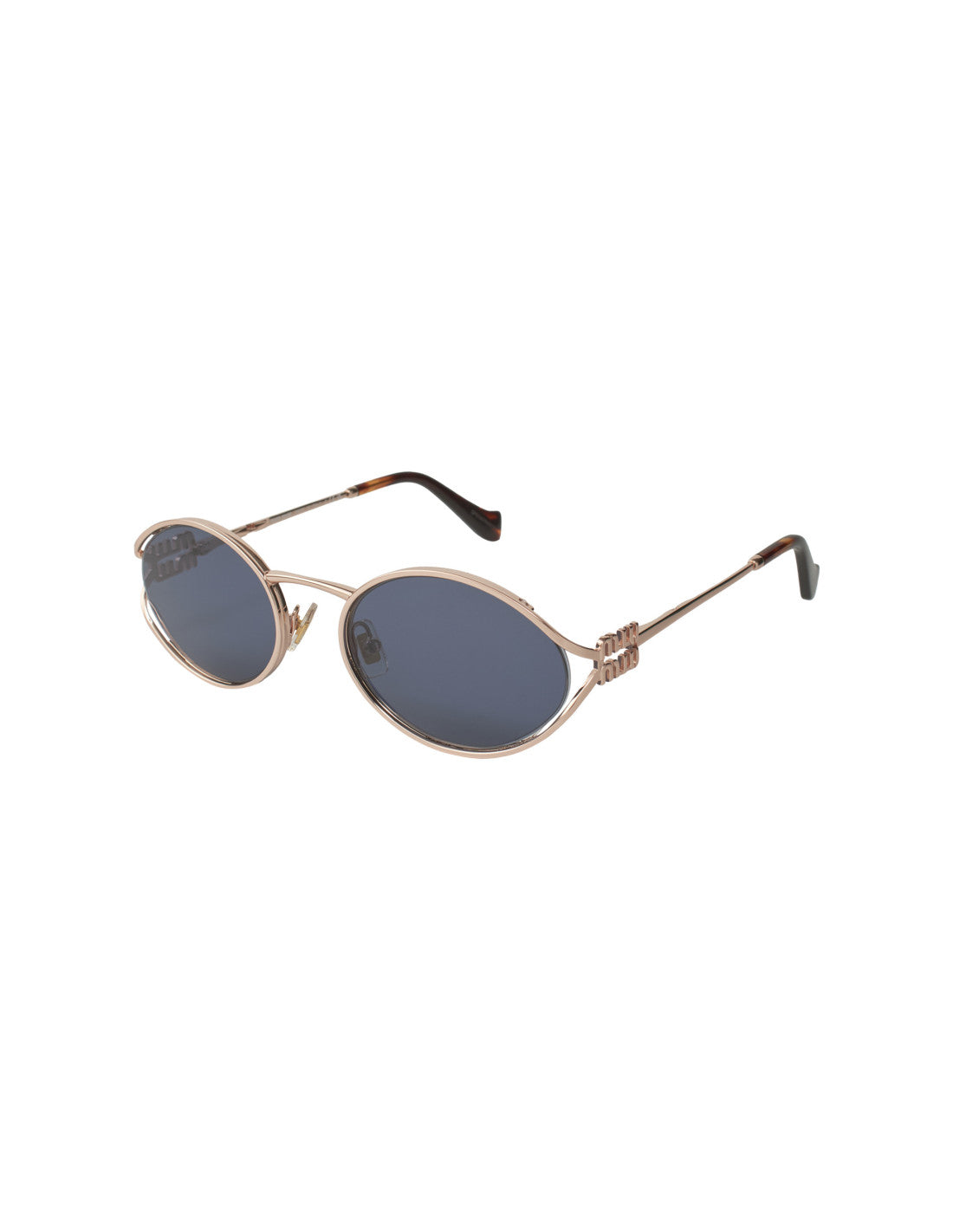 Miu Miu Oval Shape Azul Gold