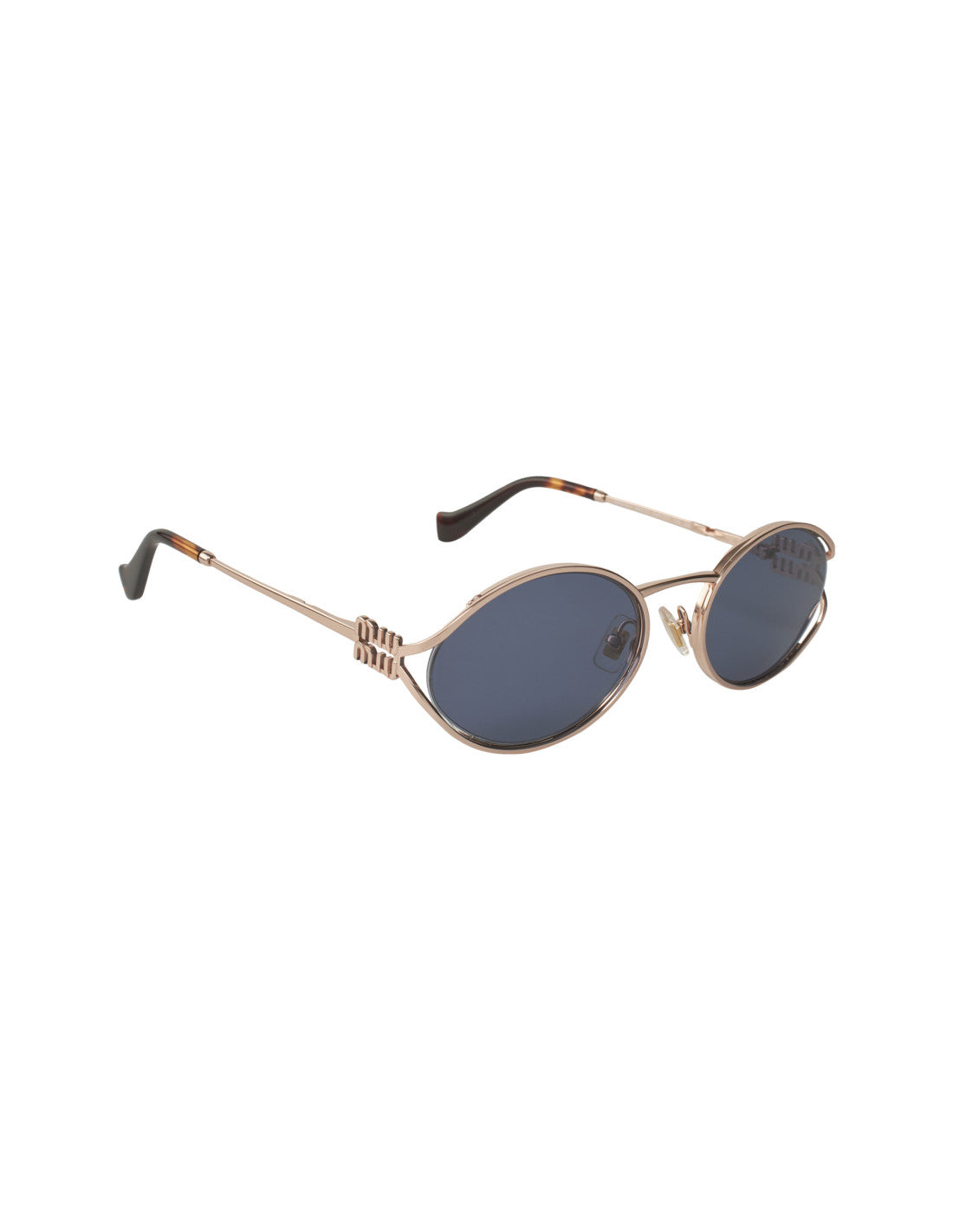 Miu Miu Oval Shape Azul Gold